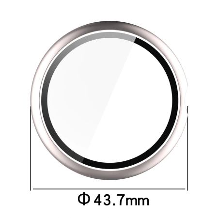 Etui ze szkłem do zegarka Bizon Case+Glass Watch do Google Pixel Watch 4 41 mm, satynowe szmapańskie