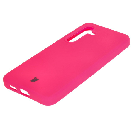 Silikonowe etui Bizon Soft Case do Galaxy S24, neonowo-różowe