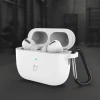 Silikonowe etui z karabińczykiem Bizon Case Headphone Silicone do AirPods Pro 3, białe