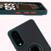 Etui z uchwytem na palec Bizon Case Hybrid Ring do Galaxy S25 Edge, przydymione z ciemnozieloną ramką