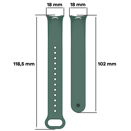 Silikonowy pasek Bizon Strap Watch Dots do Xiaomi Smart Band 10 / 9 / 9 NFC / 8, ciemnozielony