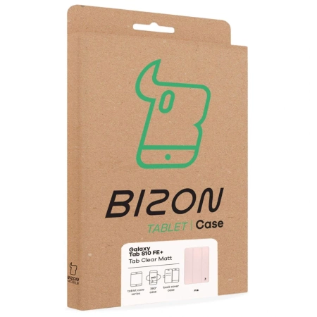 Etui z klapką Bizon Case Tab Clear Matt do Galaxy Tab S10 FE Plus, różowe