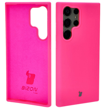 Silikonowe etui Bizon Soft Case do Samsung Galaxy S23 Ultra, neonowo-różowe