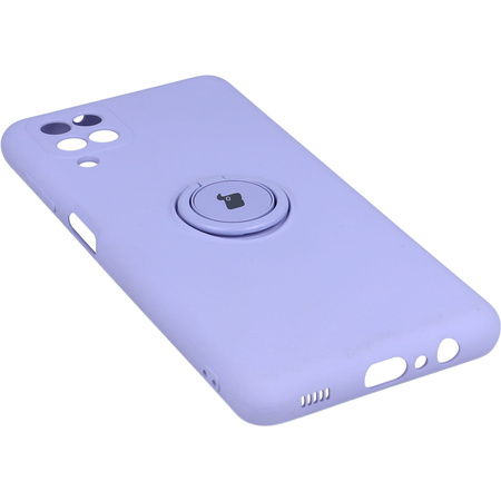 Etui Bizon Case Silicone Ring do Galaxy A12 / M12, fioletowe