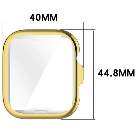 Etui z osłoną ekranu Bizon Case Watch Felipe do Huawei Watch Fit 4, złote