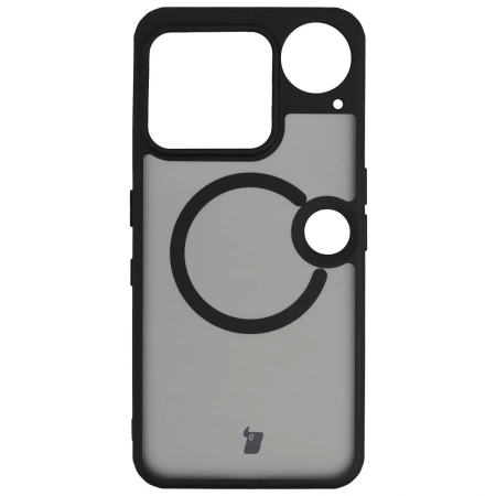 Etui z pierścieniem magnetycznym Bizon Case MatteO do Nothing Phone (3), przydymione-czarne