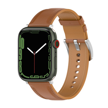 Skórzany pasek Bizon Strap Watch Casual do Apple Watch 38/40/41/42 mm, jasnobrązowy