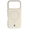 Silikonowe etui z pierścieniem magnetycznym Bizon Soft Case Magnetic do iPhone 17 Pro, écru