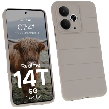 Pancerne etui Bizon Case Tur do Realme 14T 5G, jasnoszare