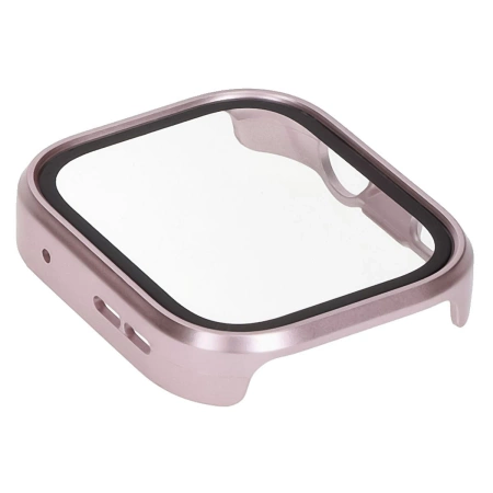 Etui ze szkłem do zegarka Bizon Case+Glass Watch do Huawei Watch Fit 4 Pro, satynowo różowe