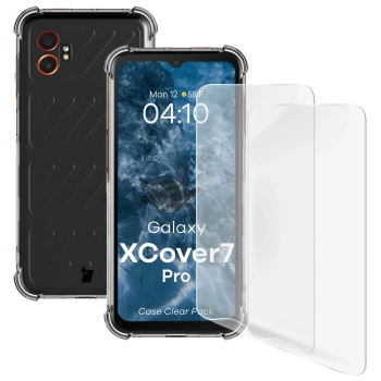 Elastyczne etui + 2x folia na ekran Bizon Case Clear Pack do Galaxy Xcover7 Pro