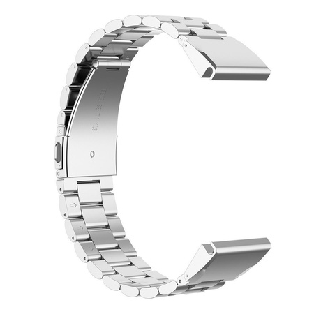 Pasek ze stali nierdzewnej do smartwatcha, Bizon Strap Watch Aura, QuickFit 22 mm, srebrny