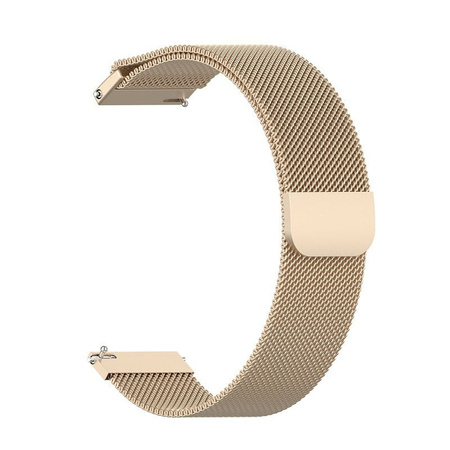 Pasek ze stali nierdzewnej do smartwatcha, Bizon Strap Watch Chain, Quick Release 20 mm, szampański