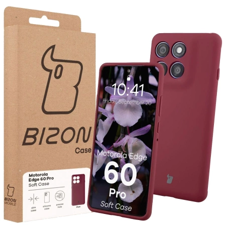Silikonowe etui Bizon Soft Case do Motorola Edge 60 Pro, ciemnofioletowe