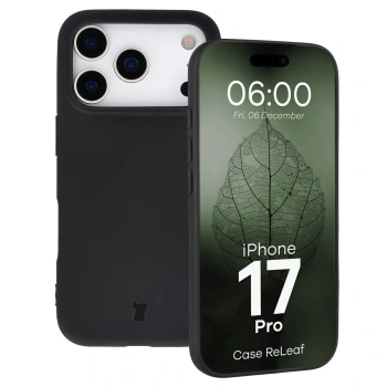Etui z recyklingu Bizon Case ReLeaf do iPhone 17 Pro, czarne