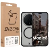 Etui z pierścieniem magnetycznym Bizon Case MatteO do Honor Magic8 Pro, przydymione-czarne