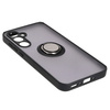 Etui z uchwytem na palec Bizon Case Hybrid Ring do Galaxy A35 5G, przydymione z czarną ramką