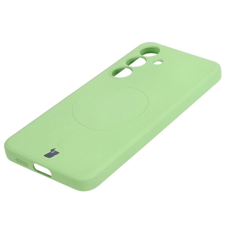 Etui Bizon Case Silicone Magnetic Sq do Galaxy S24, jasnozielone