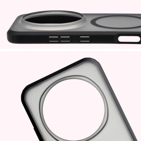 Etui z pierścieniem magnetycznym Bizon Case MatteO do Honor Magic8 Pro, przydymione-czarne