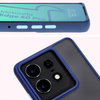 Etui z uchwytem na palec Bizon Case Hybrid Ring do Motorola Edge 50 Pro, przydymione z granatową ramką