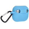 Silikonowe etui z karabińczykiem Bizon Case Headphone Silicone do Galaxy Buds 3/3 Pro/3 FE, niebieskie