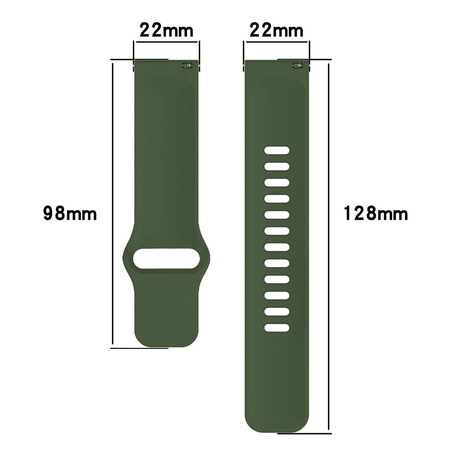 Pasek silikonowy do smartwatcha, Bizon Strap Watch Silicone Pro H, Quick Release 22 mm, ciemnozielony