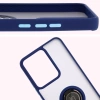Etui z uchwytem na palec Bizon Case Hybrid Ring do Realme 14 5G / 14T 5G, przydymione z granatową ramką