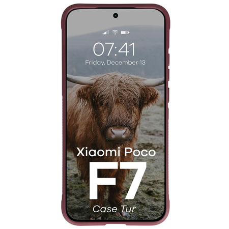 Pancerne etui Bizon Case Tur do Xiaomi POCO F7, burgundowe