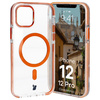 Etui z pierścieniem magnetycznym Bizon Case Marco do iPhone 12 Pro / 12, przezroczyste z pomarańczową ramką