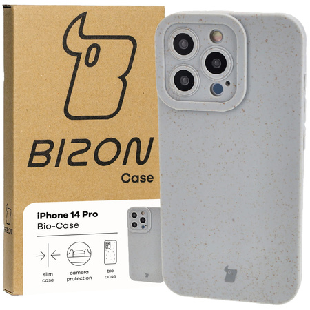Ekologiczne etui Bizon Bio-Case do iPhone 14 Pro, szare