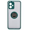Etui z uchwytem na palec Bizon Case Hybrid Ring do Motorola Moto G54 5G/G54 Power, przydymione z ciemnozieloną ramką