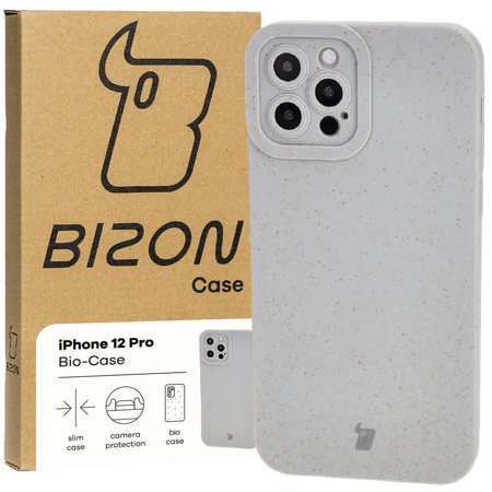 Ekologiczne etui Bizon Bio-Case do iPhone 12 Pro, szare