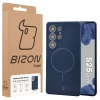 Silikonowe etui z pierścieniem magnetycznym Bizon Soft Case Magnetic do Galaxy S25 Ultra, granatowe