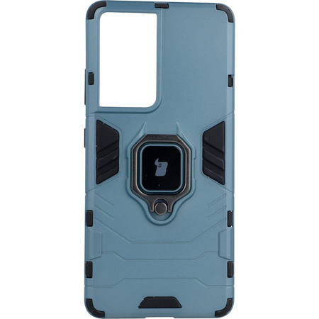 Etui Bizon Case Armor Ring do Galaxy S21 Ultra, niebieskie