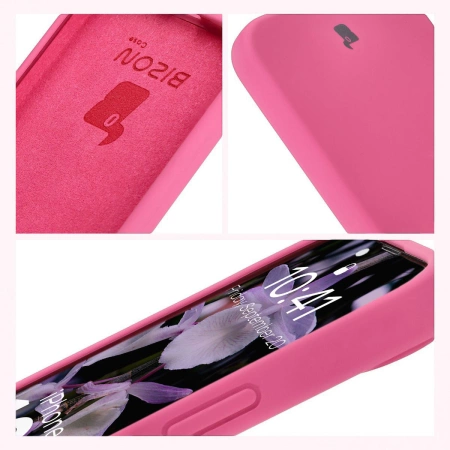 Silikonowe etui Bizon Soft Case do iPhone 16e, fuksja