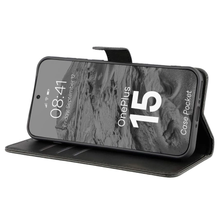 Etui z klapką Bizon Case Pocket do OnePlus 15, czarne