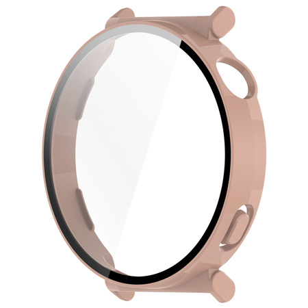 Etui ze szkłem do zegarka Bizon Case+Glass Watch do Huawei Watch GT 5 41 mm, różowe