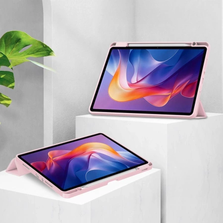 Etui z klapką Bizon Case Tab Clear Matt do Xiaomi Redmi Pad 2, różowe