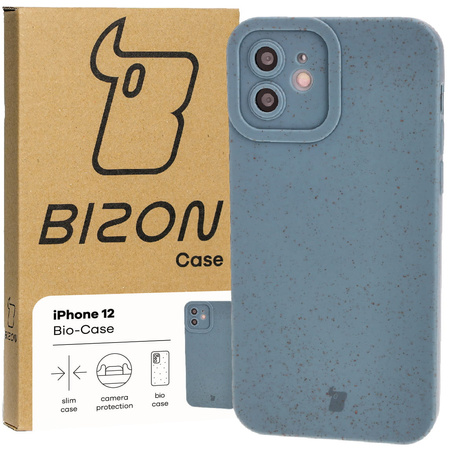 Ekologiczne etui Bizon Bio-Case do iPhone 12, niebieskie