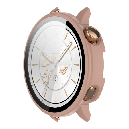 Etui ze szkłem do zegarka Bizon Case+Glass Watch do OnePlus Watch 3 43 mm, różowe