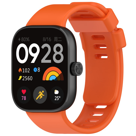 Pasek Bizon Strap Watch Silicone do Xiaomi Redmi Watch 4 / Xiaomi Band 8 Pro, marchewkowy