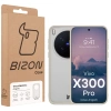 Etui Bizon Case Angelo do Vivo X300 Pro, półprzezroczyste z beżową ramką