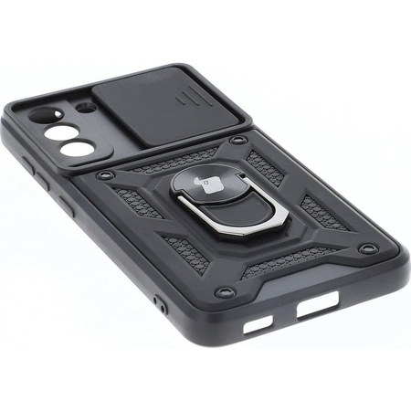 Etui Bizon Case CamShield Ring do Galaxy S21 FE, czarne