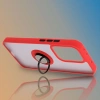 Etui z uchwytem na palec Bizon Case Hybrid Ring do Oppo Reno13, przydymione z czerwoną ramką