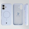 Silikonowe etui z pierścieniem magnetycznym Bizon Soft Case Magnetic do iPhone 17, błękitne