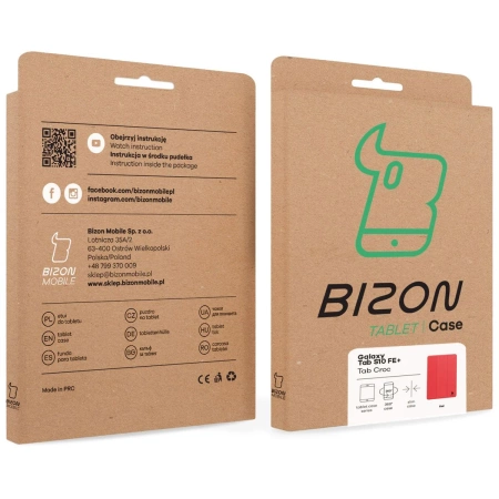 Etui z klapką Bizon Case Tab Croc do Galaxy Tab S10 FE Plus, czerwone