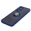 Etui z uchwytem na palec Bizon Case Hybrid Ring do Oppo A78 4G, przydymione z granatową ramką