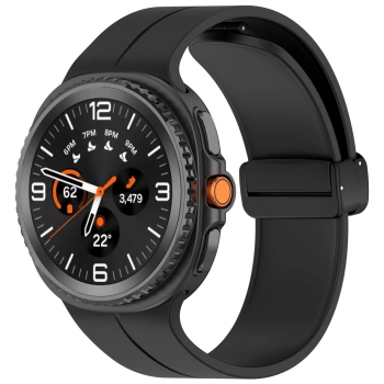 Silikonowy pasek Bizon Strap Watch Silicone L do Galaxy Watch 8 40 mm / 44 mm / 8 Classic 46 mm, czarny
