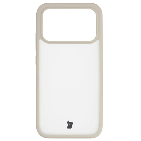 Etui Bizon Case Angelo do Xiaomi POCO F8 Pro, półprzezroczyste z beżową ramką