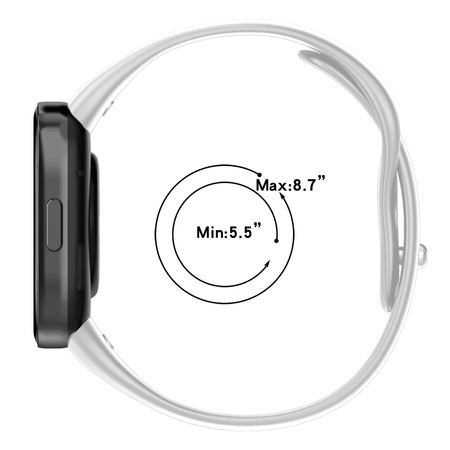 Pasek Bizon Strap Watch Dots do Xiaomi Redmi Watch 3, biały